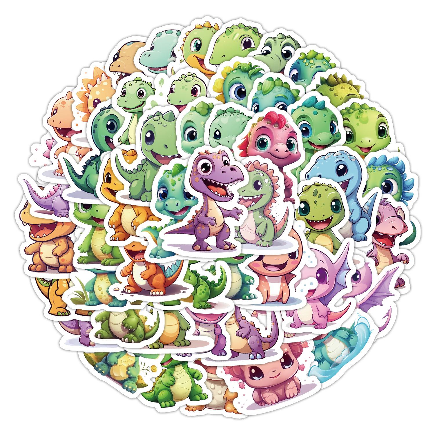 

50 Pieces of Non-repeat Dinosaur Baby Stickers Mobile Suitcase Waterproof Decorative Stickers Children s Hand Account Stickers