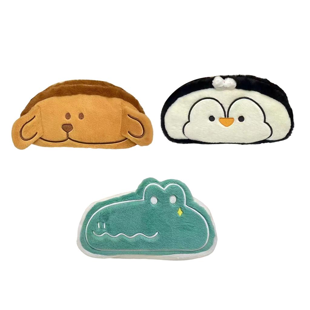 Plush Pencil Case Novelty Animal Pen Pouches Zippered Pencil Bag Large Capacity for Women Girl Student Office School
