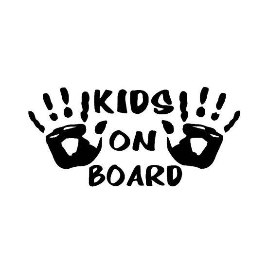 

Дети на борту Отпечаток руки Прекрасный автомобиль Светоотражающие наклейки Наклейка Украшение чёрный