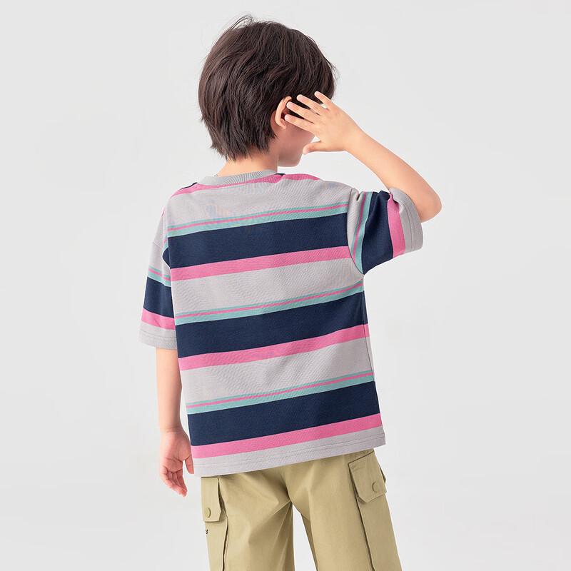 Boys' Casual Striped Letter Print T-Shirt