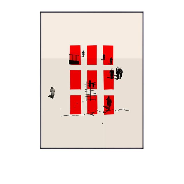 Nordic Figure Wall Art Canvas Painting Humorous Posture Prints Modern Wall Colorful Picture for Living Room Unique Poster Decor