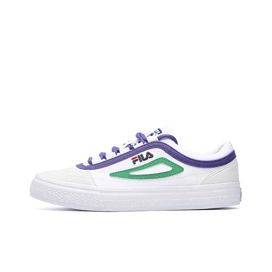 FILA Lightweight Low-Top Skate Shoes Women sneaker White Green Purple F12W034423FWG