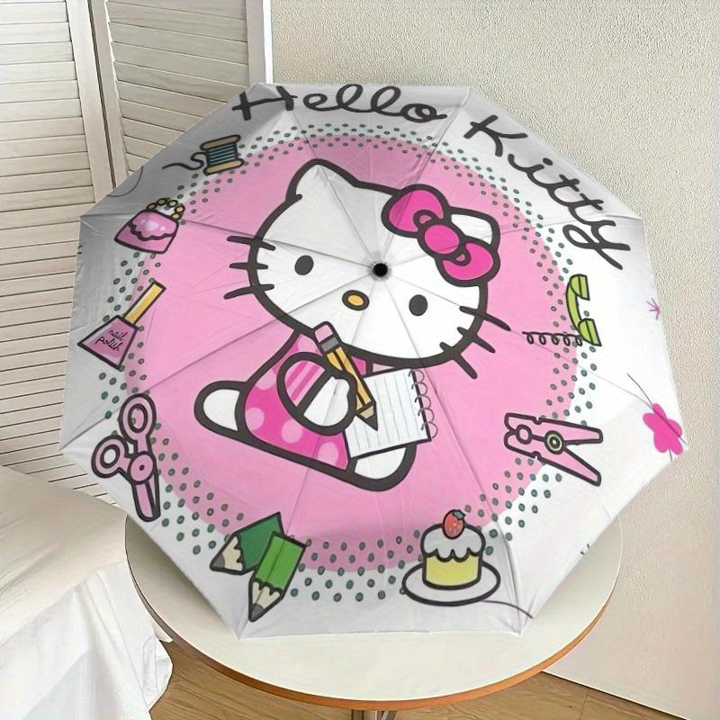 1pc Hello Kitty Stationery Set Umbrella with Plastic Handle,Suitable for All Seasons Home Travel Outdoor UmbrellaSanlio574