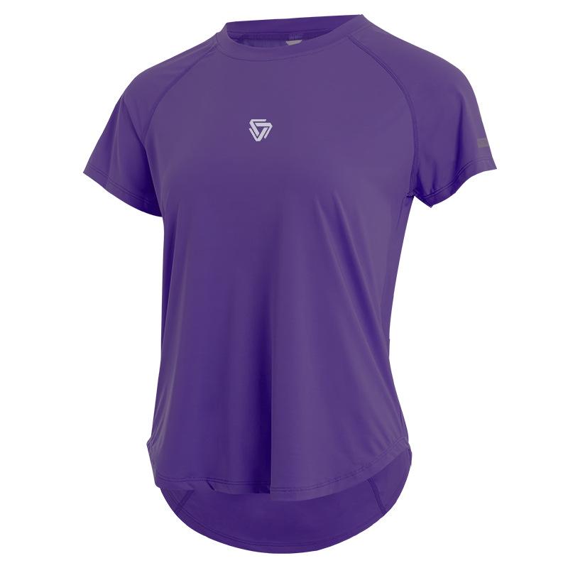 Damen Schnelltrocknendes Reflektierendes Mesh-Top - Atmungsaktives Rundhals Kurzarm für Laufen & Aerobic
