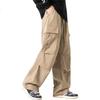 Men's Cargo Pants, Spring And Autumn Trendy Straight-Leg Loose Casual Trousers, Versatile Men's Pants, Khaki, Size L