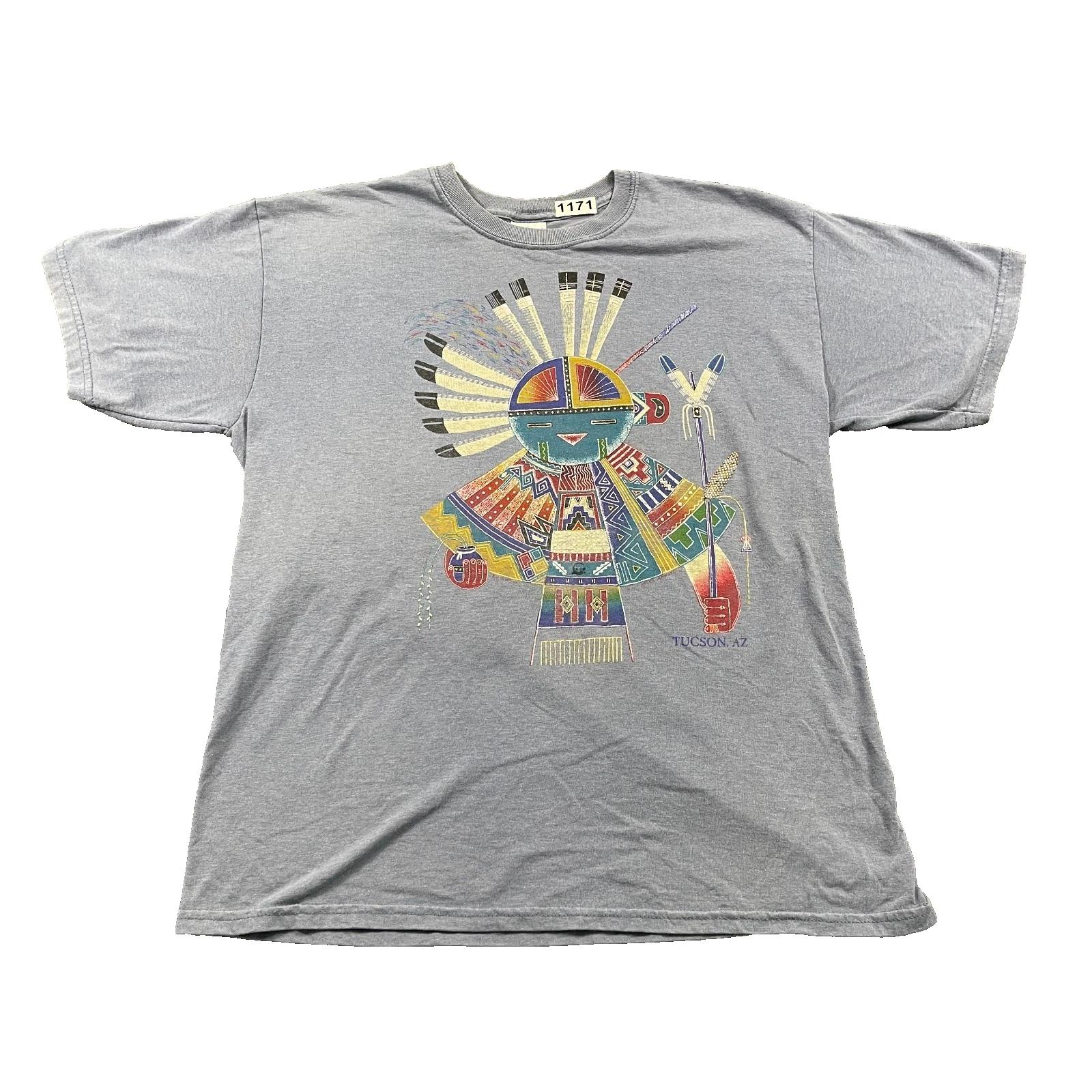 

Vintage 90s Native American Aztec Kachina Shirt Medium 20x27 Tuczon Arizona S