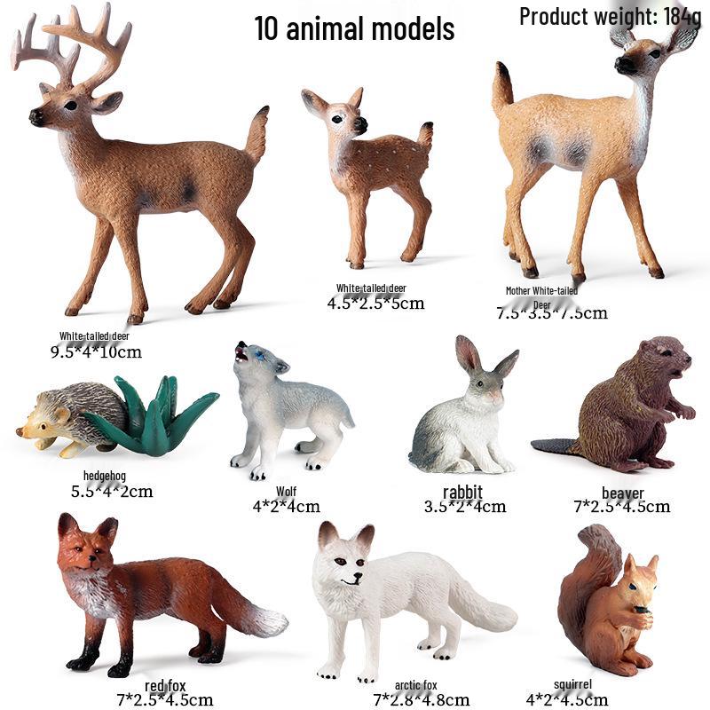 Cross-Border Christmas Wildlife Toy Set: White-tailed & Sika Deer Static Model