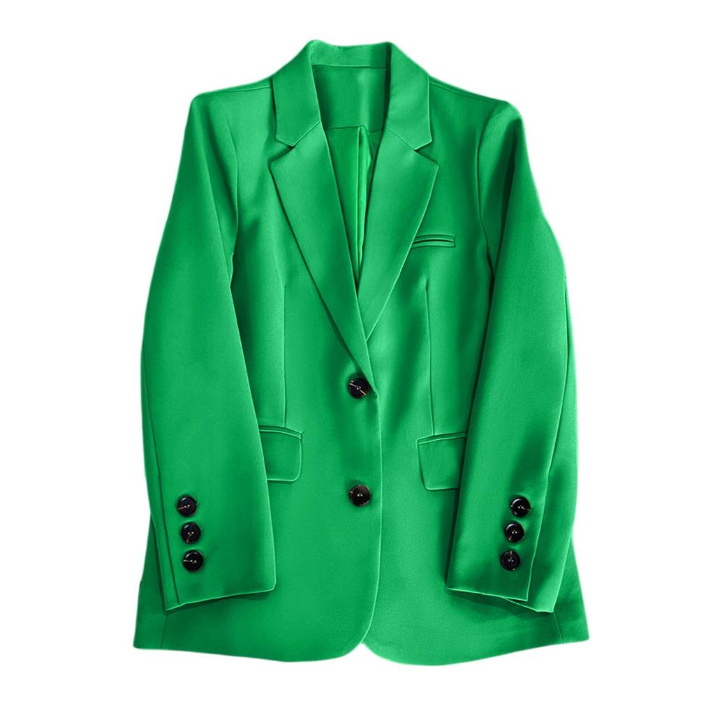Women Fashion Long Sleeve Single Button Jackets Elegant  Lady Business Casual Blazers