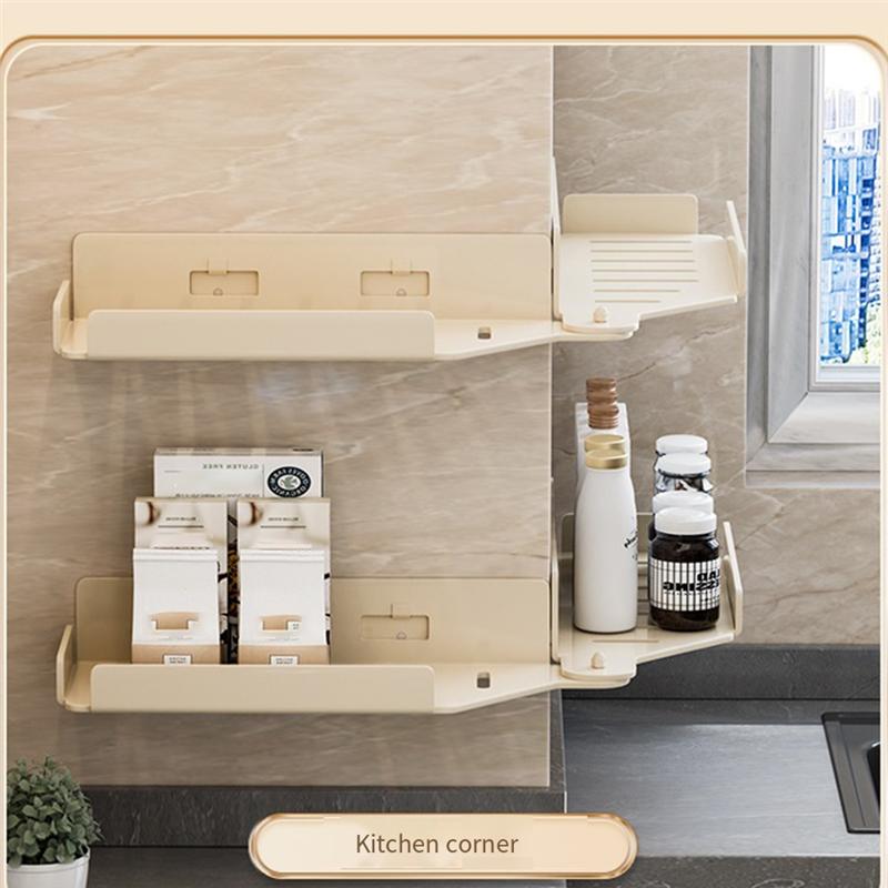 Rotary Bathroom Shelf, Drill-Free Corner Shower Organizer With U-Shaped Groove, Multipurpose Shower Shelf For Bathroom