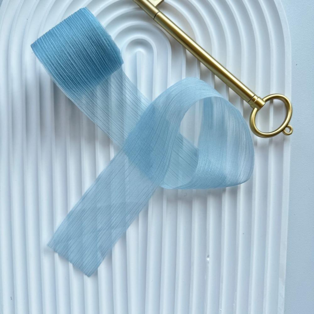 DIY Material Silk Ribbon Transparent Gauze Organza Ribbon Chiffon Ribbon Wedding Decoration синий