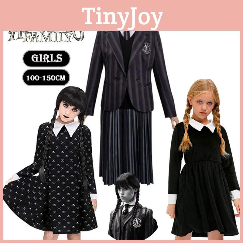 School Addams Uniform Girls Kids Dress Cosplay Halloween Xmas Partys