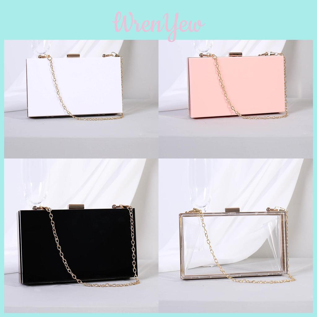 Acrylic Small Handbag With Chain And Lock Closure For Womens Casual And Trendy Outfits