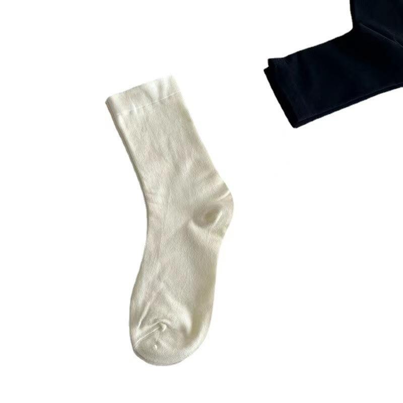 

Женские осенние модные однотонные хлопковые носки с удобной свободной горловиной 1 pair молочный белый