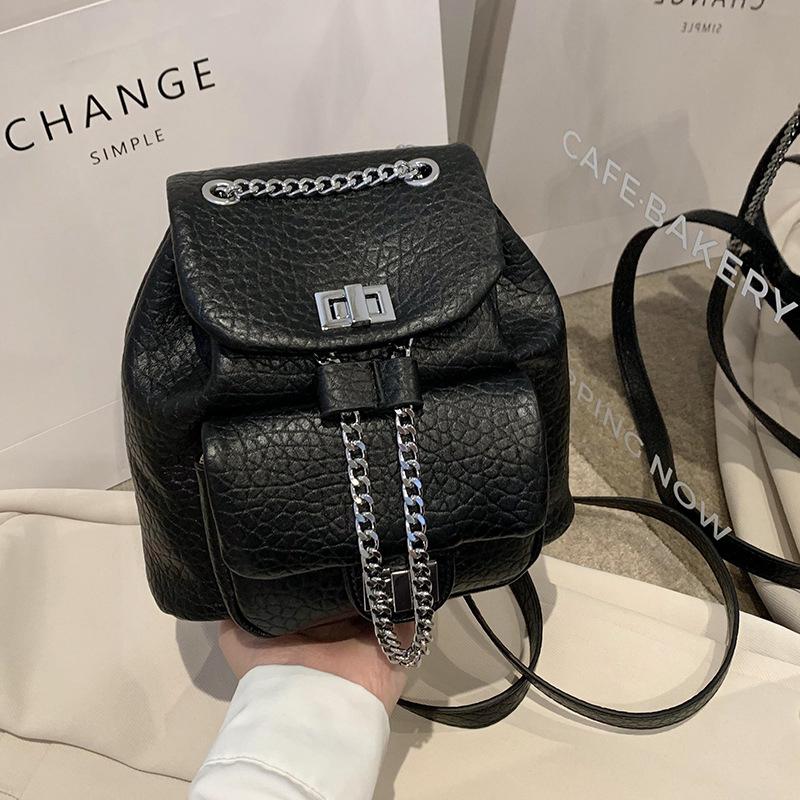 Small Bag Chain Backpack Dámská špičková všestranná školní taška Travel Bucket Backpack