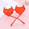 Rhinestones Halloween Cosplay Glasses Heart Shape UV Protection Sun Glasses  Party Props