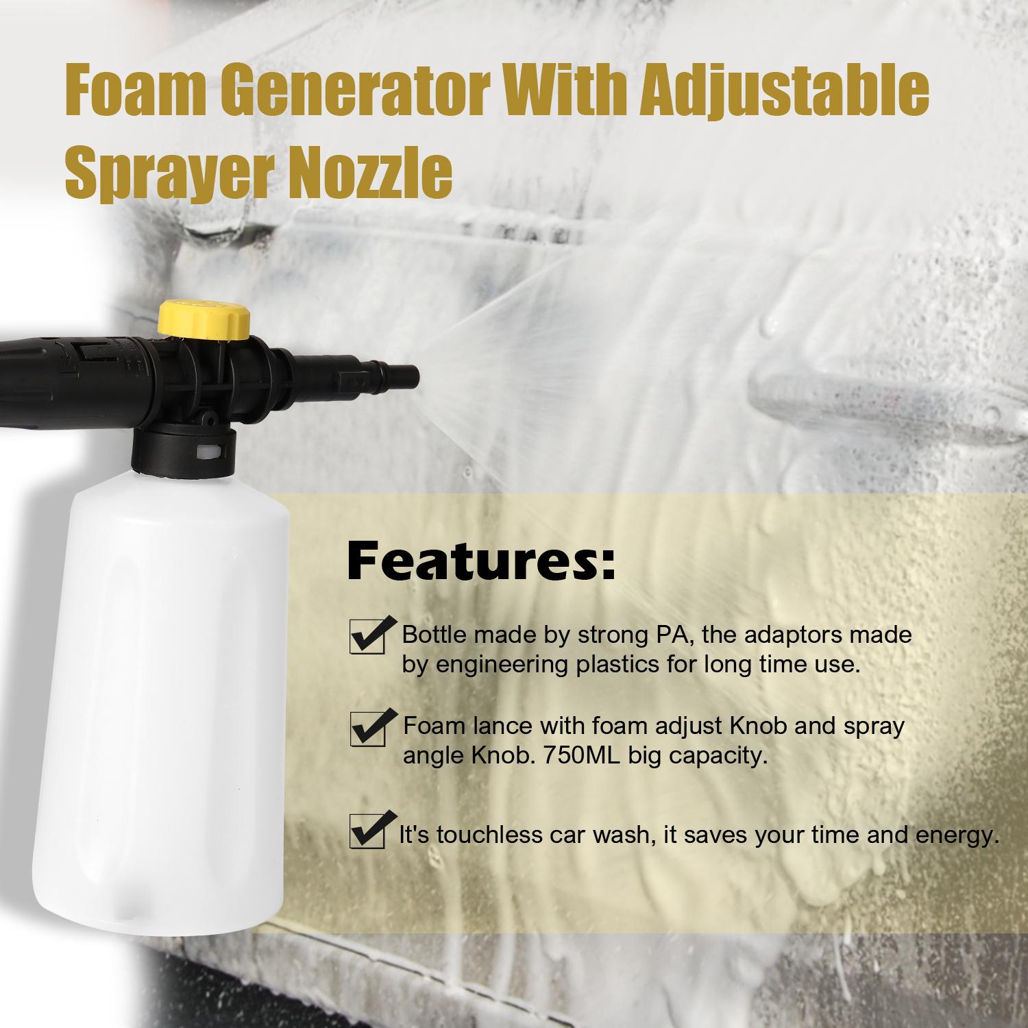 Tomtop Jms Unisex White 750Ml Snow Foam Lance For Bosch Aqt Ea110 Ua125 Car Pressure Washers Soap Foam Generator With Adjustable Sprayer Nozzle