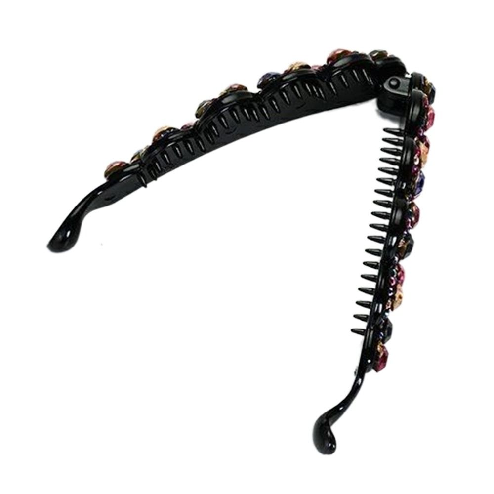 Korean Style Crystal Hair Claws Elegant Sweet Hairpins Rhinestones Banana Clip  For Women Girls
