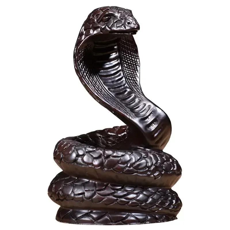 

1 шт. Резные украшения из цельного дерева, зодиакальная змея, скульптура, статуя, офис, гостиная, книжная полка, украшение, ремесла, фэн-шуй H 8CM