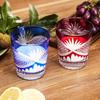 MGOXO Cut Glass 240cc Rock Stylish Chrysanthemum Gift for 60th Popular Item Pair, Glasses, Pattern, Set, Alcohol, Sake, Beer, Celebrations, Weddings,