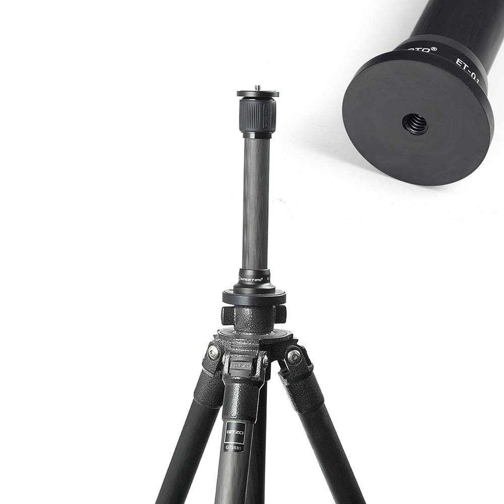 The SWFOTO is an extendable carbon fiber tripod assembled with a carbon fiber tripod and extension ET-01 pole.