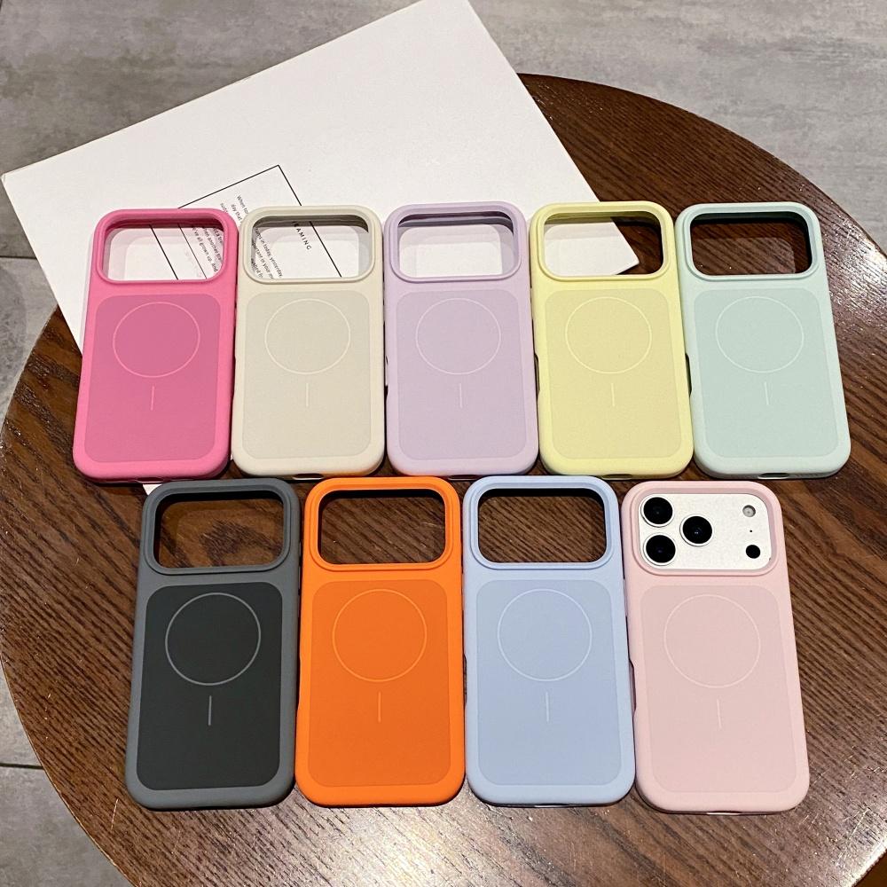 Original Pure Color Liquid Silicone for Magsafe Case For iPhone 17 Pro 17 Pro Max Large Window Skin Feeling Shockproof Cover
