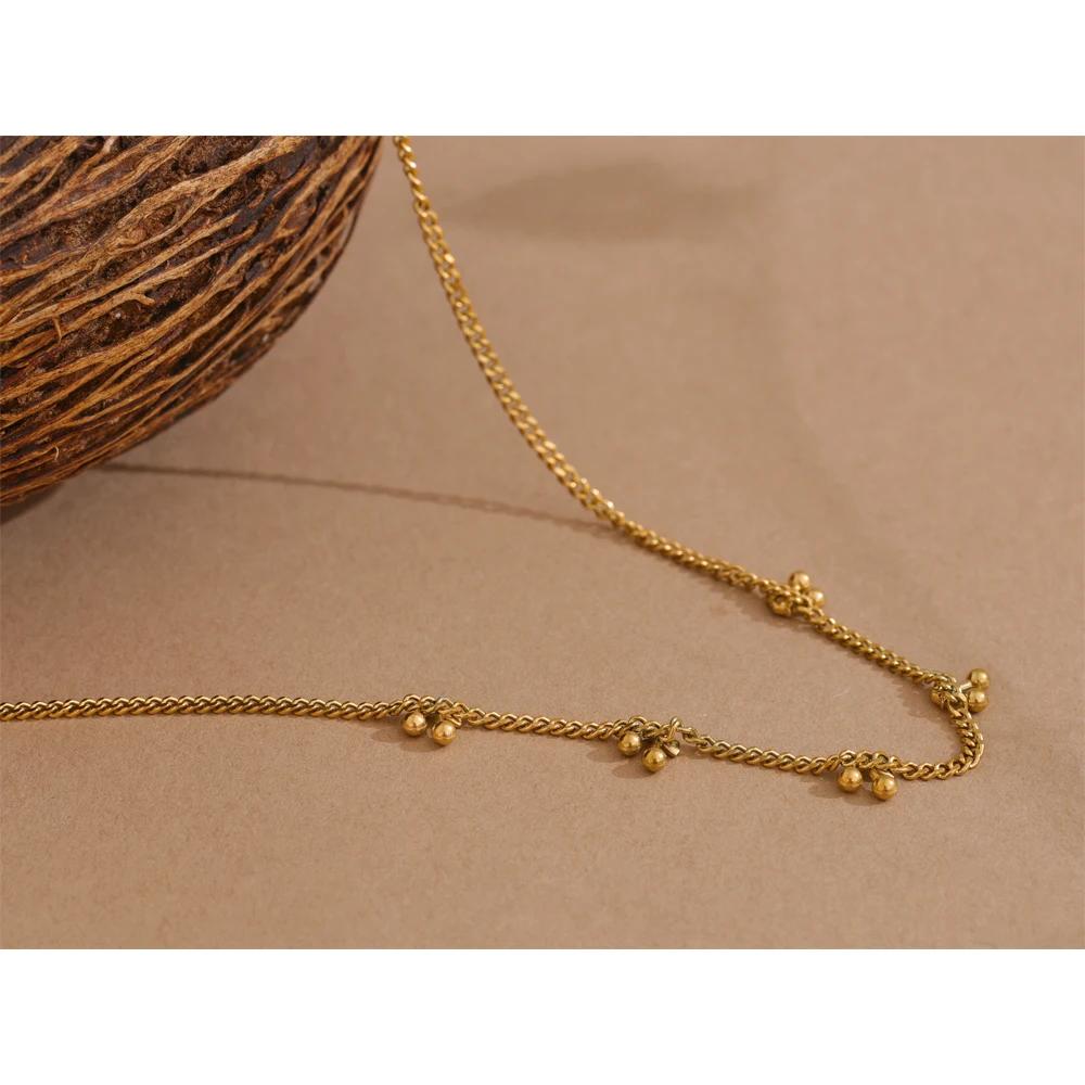 Exclusive Fashion Chic Cherry Chain Gold Color Necklace Gift 18k PVD Plated Waterproof Charm Exquisite Jewelry for Women