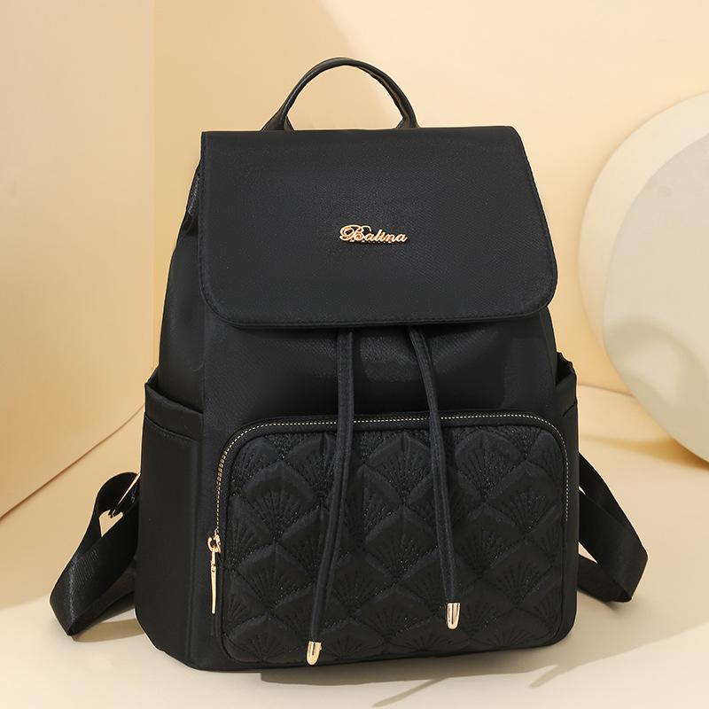 Rhombus sewing line backpack women s new solid color fashion Oxford cloth women s travel backpack