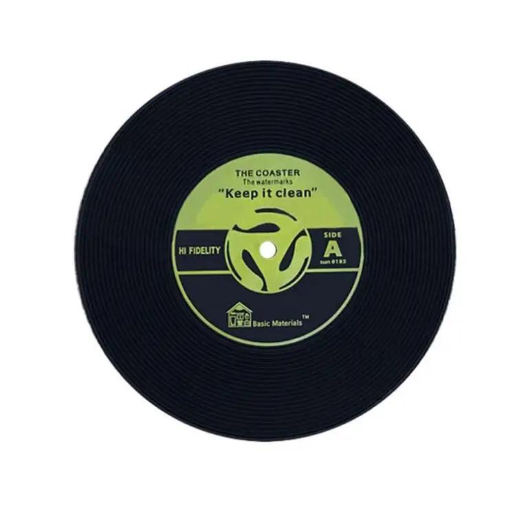 Record Coaster Table Cup Placemats Creative Environmental Plastic Vinyl Drink Coasters Heat-resistant Simple