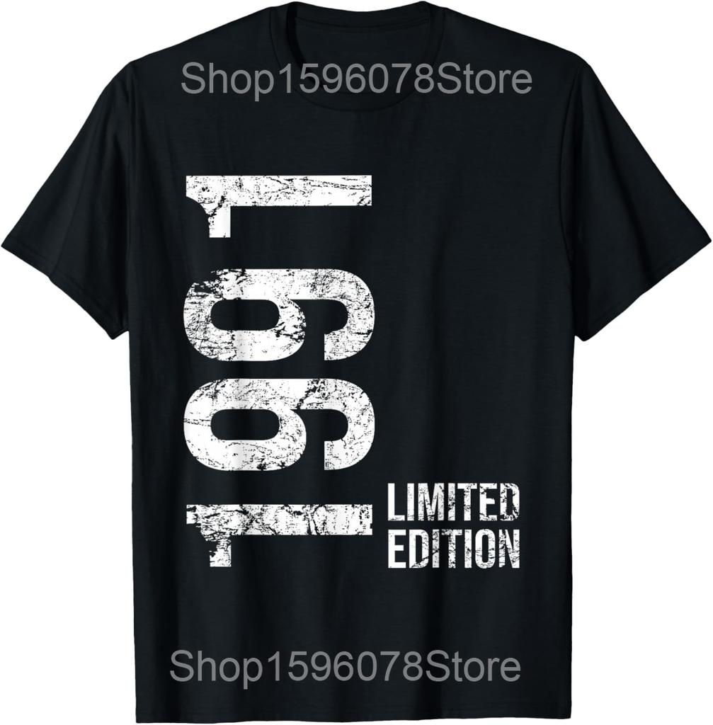 Vintage 1991 Limited Edition 34th Birthday Gifts 34 Year Old T Shirt Men Streetwear Tee Shirt Short Sleeve Unisex Loose Clothing