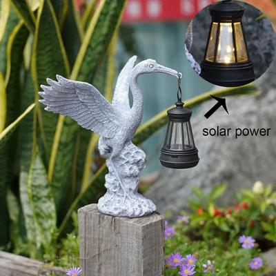 Lampe Solaire d'Extérieur à Vente Chaude Décoration Animale en Résine Pièces Grue Aigrette Jardin Jardin Cour Jardin Accessoires Maison Fée