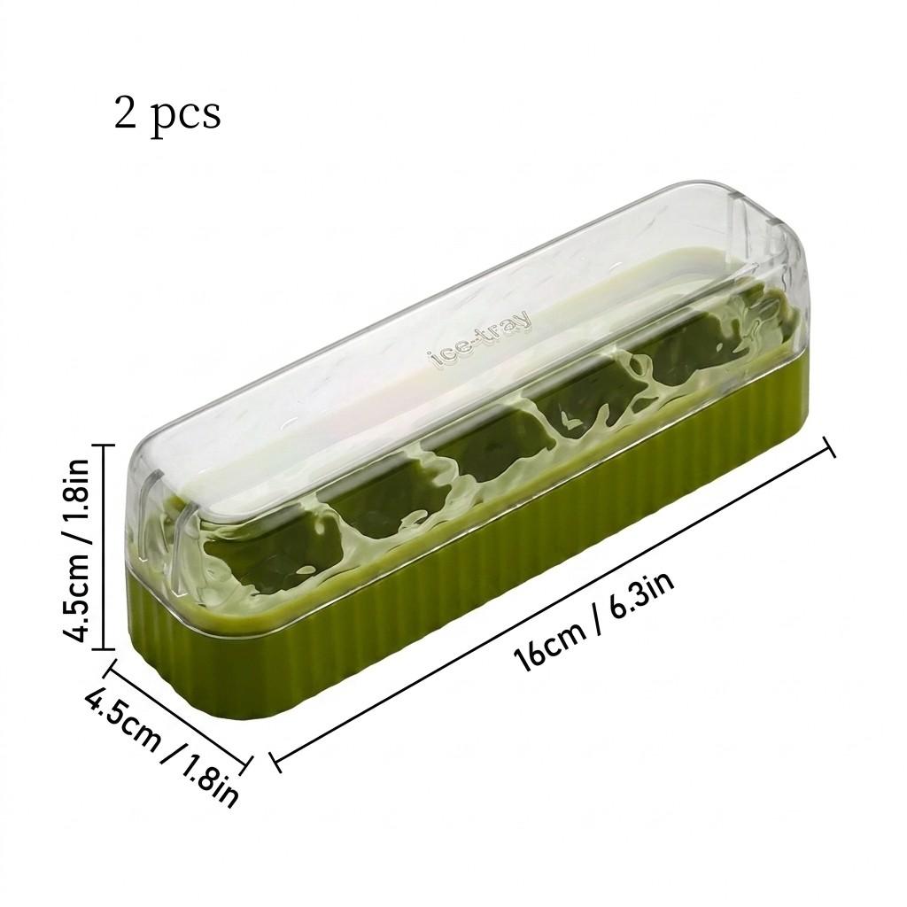 5 Grids Reusable Plastic Square Ice Cube Tray with Lid Whisky Cocktail Ice Mold Refrigerator Ice Cube Maker Kitchen Bar Tools