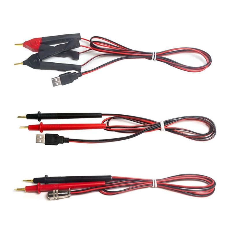 Precisions USB 4 Wire Kelvin Clip Battery Resistance Tester Probe  Plastic Battery Internal Resistance Test Clip 1-100