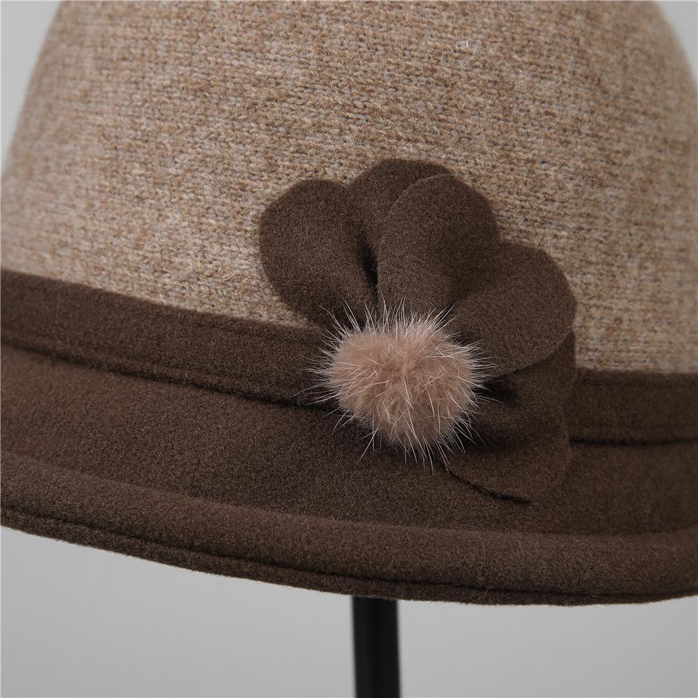 Mom Hat Lady New Autumn and Winter Foreign Style Grandma Bucket Hat Winter Models In the Elderly Old Lady Warm Hat