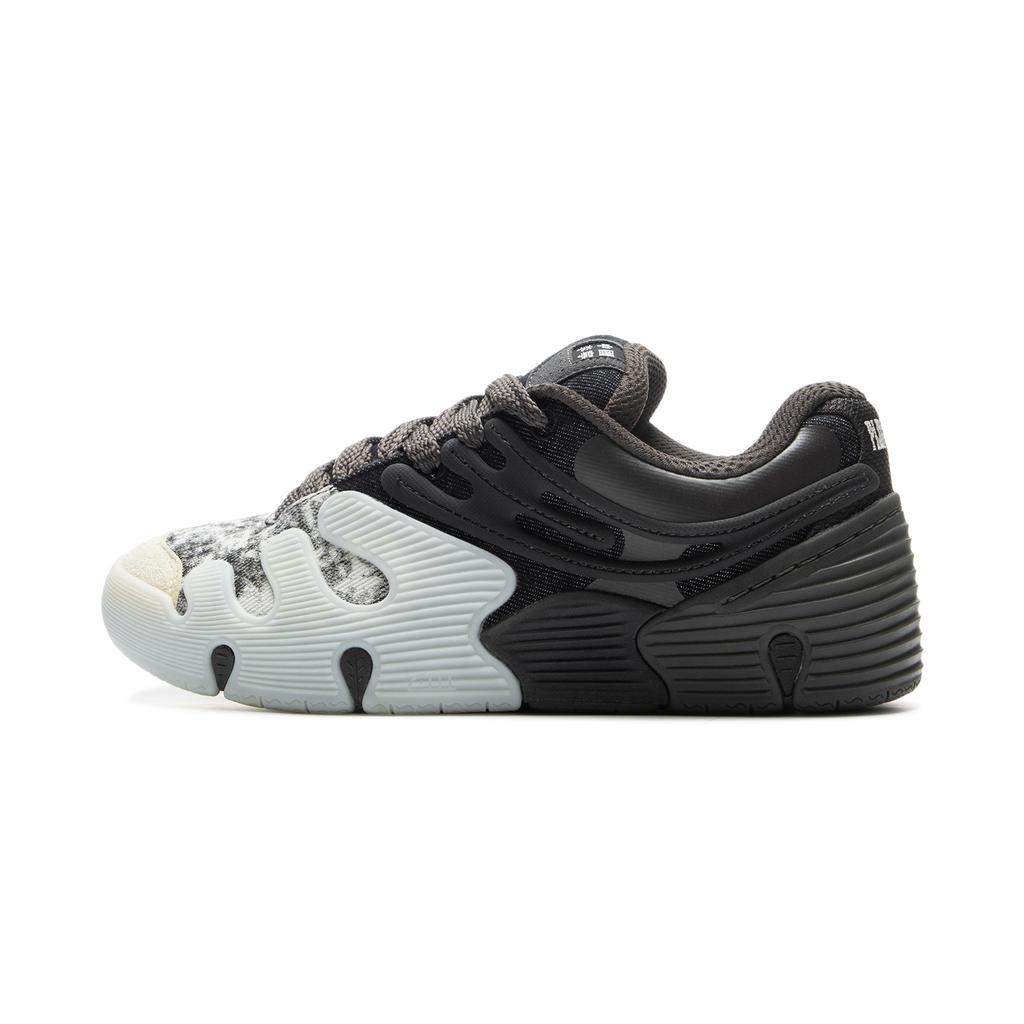 Li Ning Pleasures Skateboard Series Trendy Sports Durable Non-Slip Low-Top Skate Shoes Unisex Sneakers Black Gray Beige AEPU085-2