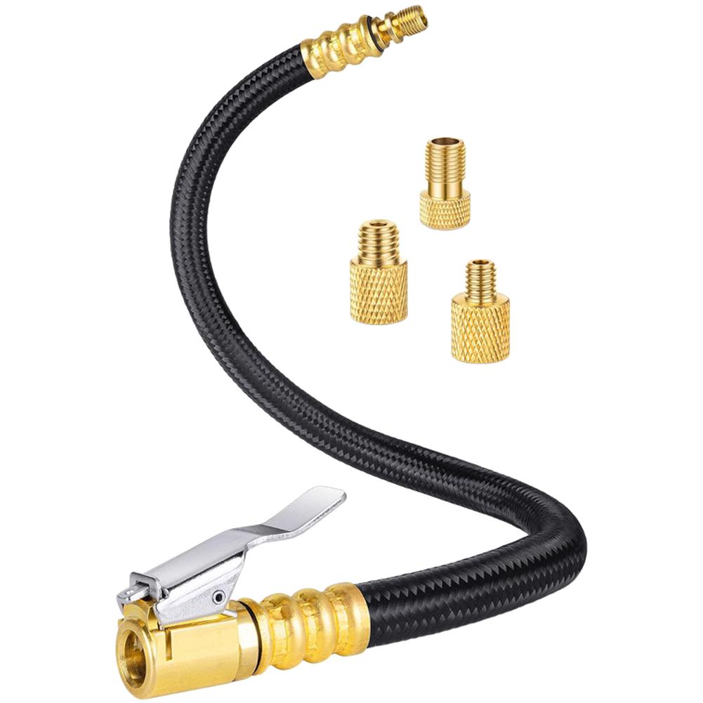High Pressure Tire Inflator Hose With Valve Adapter For Air Compressor Quick Connect Fits Car Motorcycle