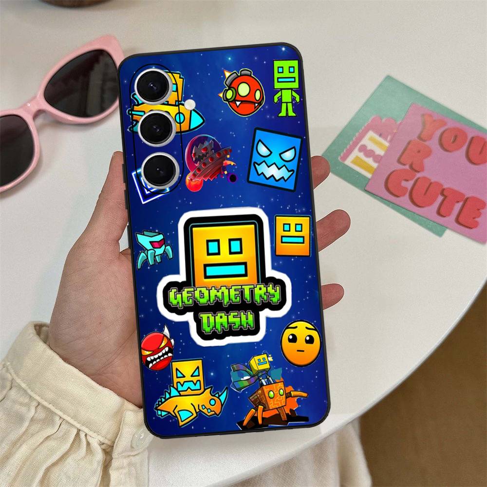 Game Geometry Dash Phone Case For Samsung S 24 Fe 25 Ultra Plus 20 Lite 21 30 22 23 24 22 Ultra 5G Fundas