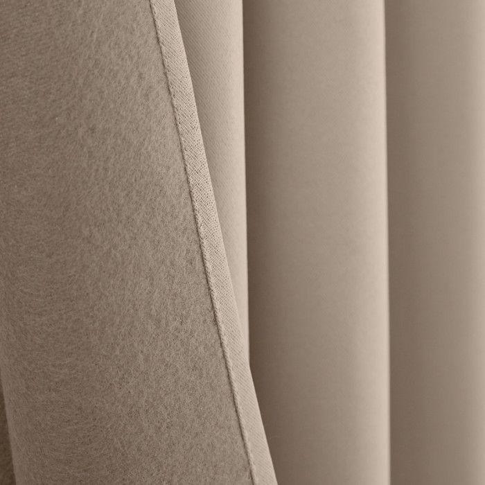 Set of 2 Thermal and Soundproof Blackout Curtains with Polar Lining "Arctic" Taupe