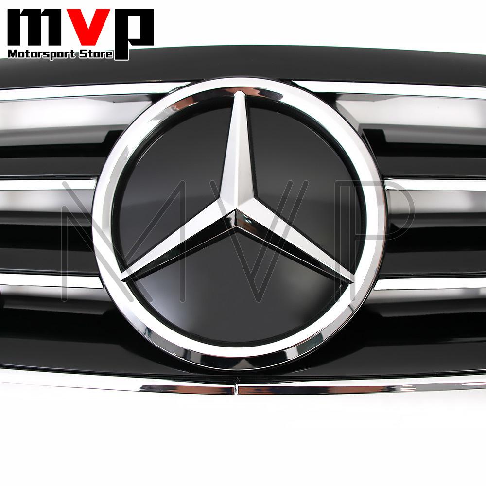 Chrom Schwarz Sport Style Front Rennsportgrill Mit 3D Stern Emblem Logo Für Mercedes Benz C-Klasse W203 2001-07 C200 C240 C320 C350 WE5