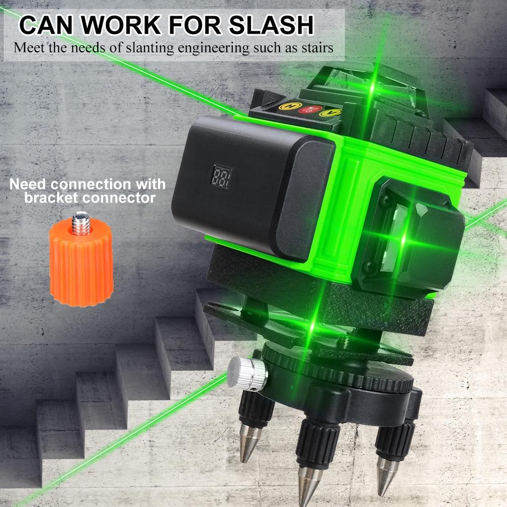 3D/4D 16 Line Laser Level Green Light Self-Leveling 360° Rotary Cross Auto Measurement Tool Remote Home Line New