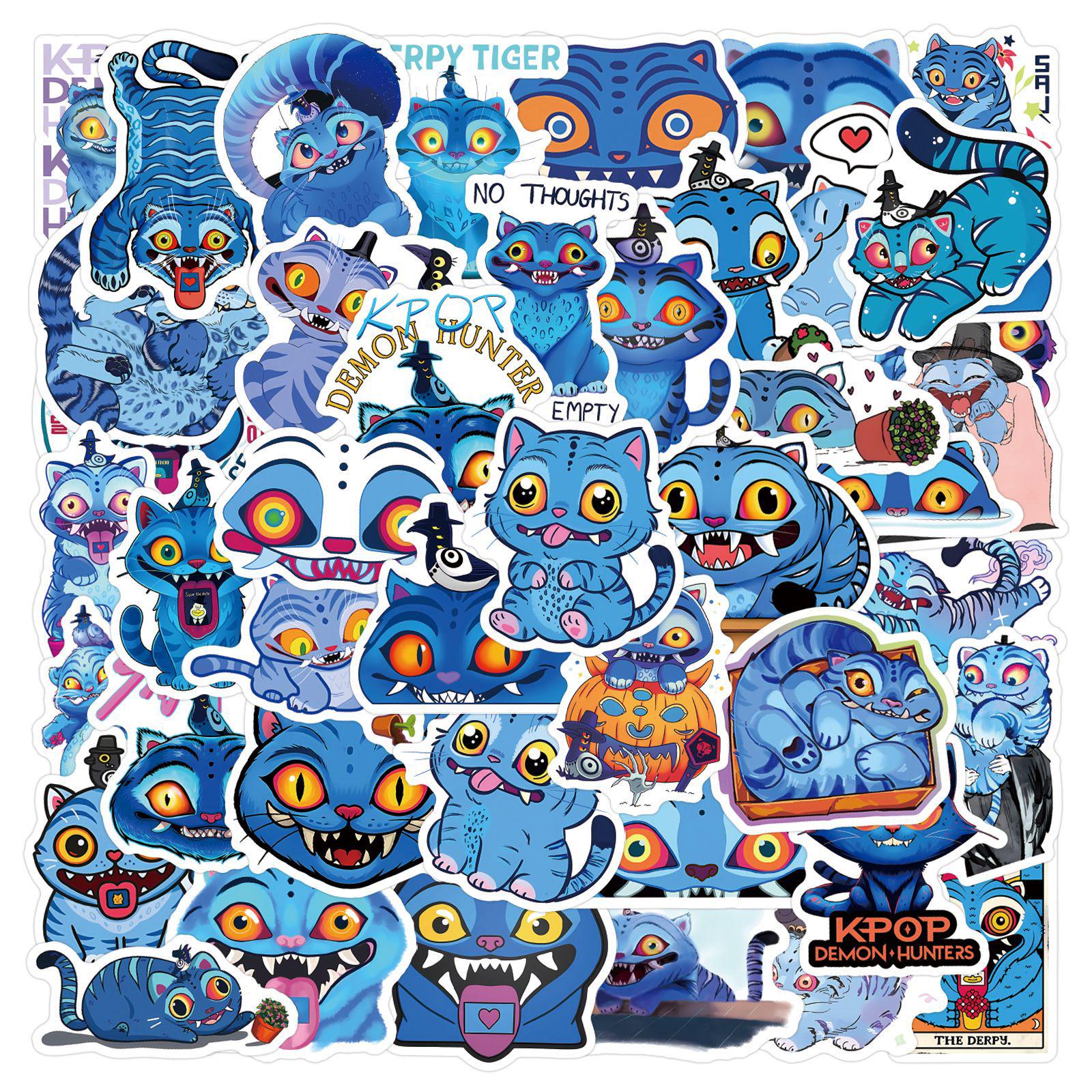 55 Cartoon KPOP Demon Hunter Girl Group Stickers: Waterproof Decorations for Journals, Water Cups, and Computers