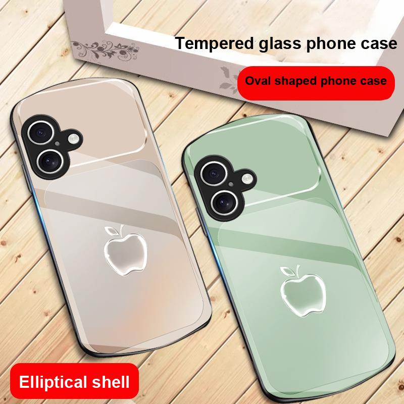 Metallic Gray Texture For iPhone 17 16 15 14 13 Plus 12 Mini 11 Pro Max XR Xs Max X 7 8 6S 22 20 Elliptical Glass Phone Case