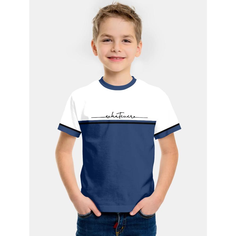 Kids Clothes Gradient Paris Printed T-Shirt Summer Outdoor Boys Girls Casual Short Sleeve Fashion Trend Street Child Top