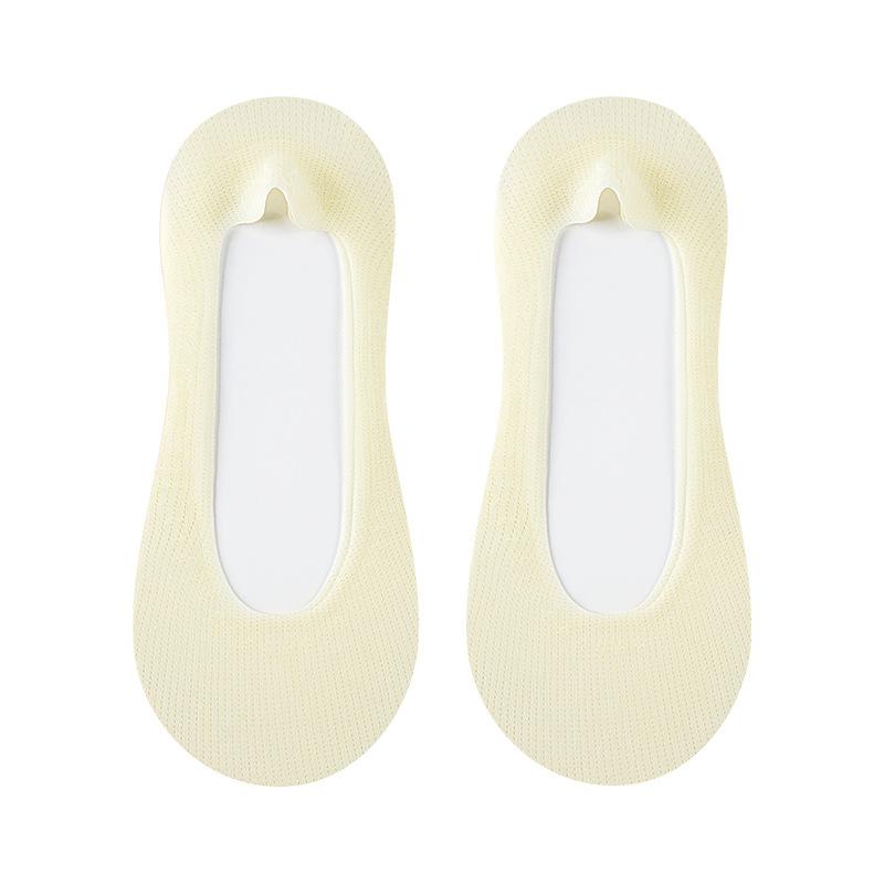 Ice Silk Shallow Mouth Invisible Socks Summer Thin Silicone Anti-Heel High Heels Single Shoe Socks Cotton-Soled Breathable Boat Socks