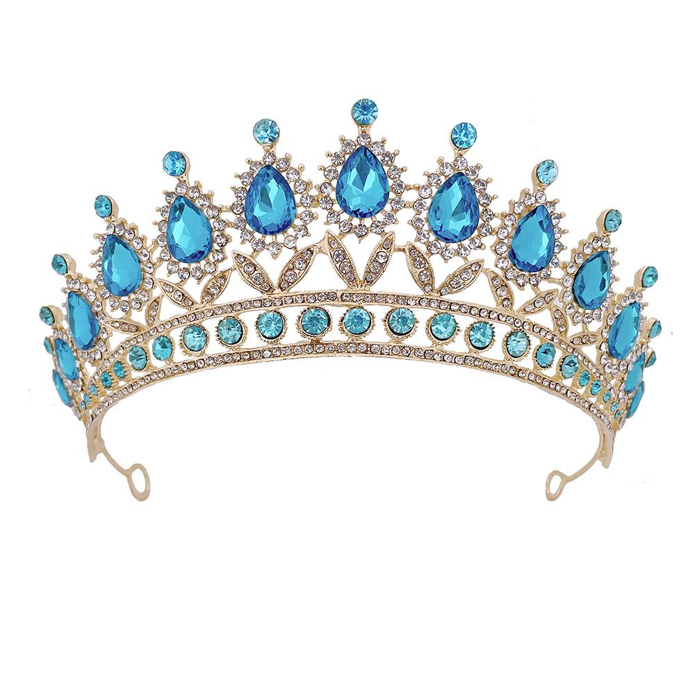 Bridal Crown Baroque Drop Diamond Princess Crown Performance Birthday Tiara Wedding Dress Accessories