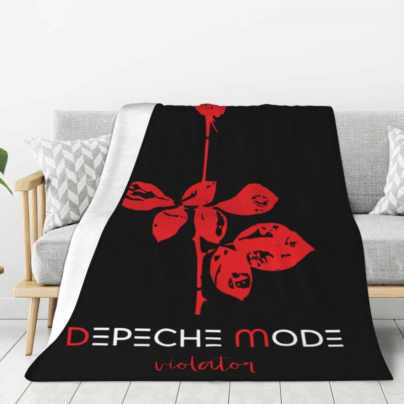 Custom Sofa Fleece Depeche Cool Mode Heavy Metal Rock Band Throw Blanket Warm Flannel Blankets for Bedroom Home Sofa Quilt