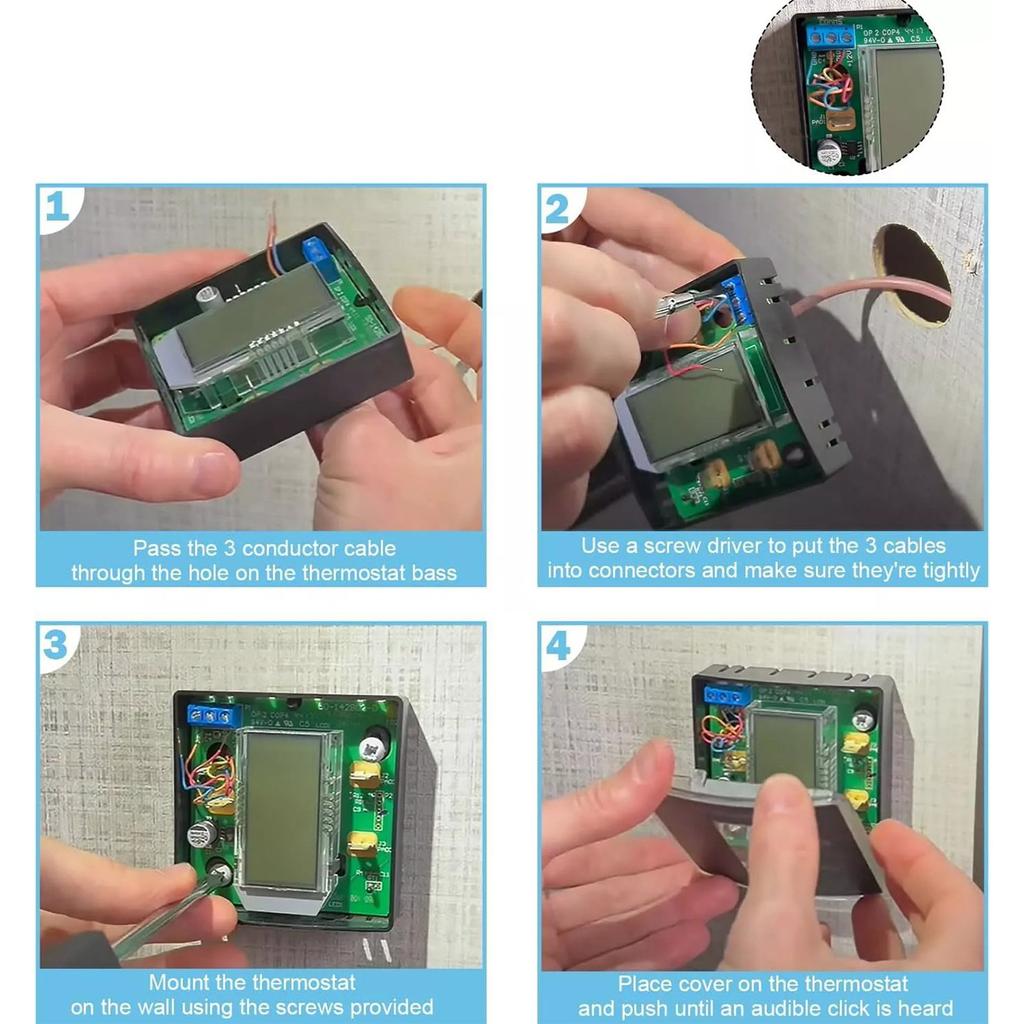 Digital Temperature Display Thermostat Single Zone Campers Thermostat for Air Conditioner 3316250.712