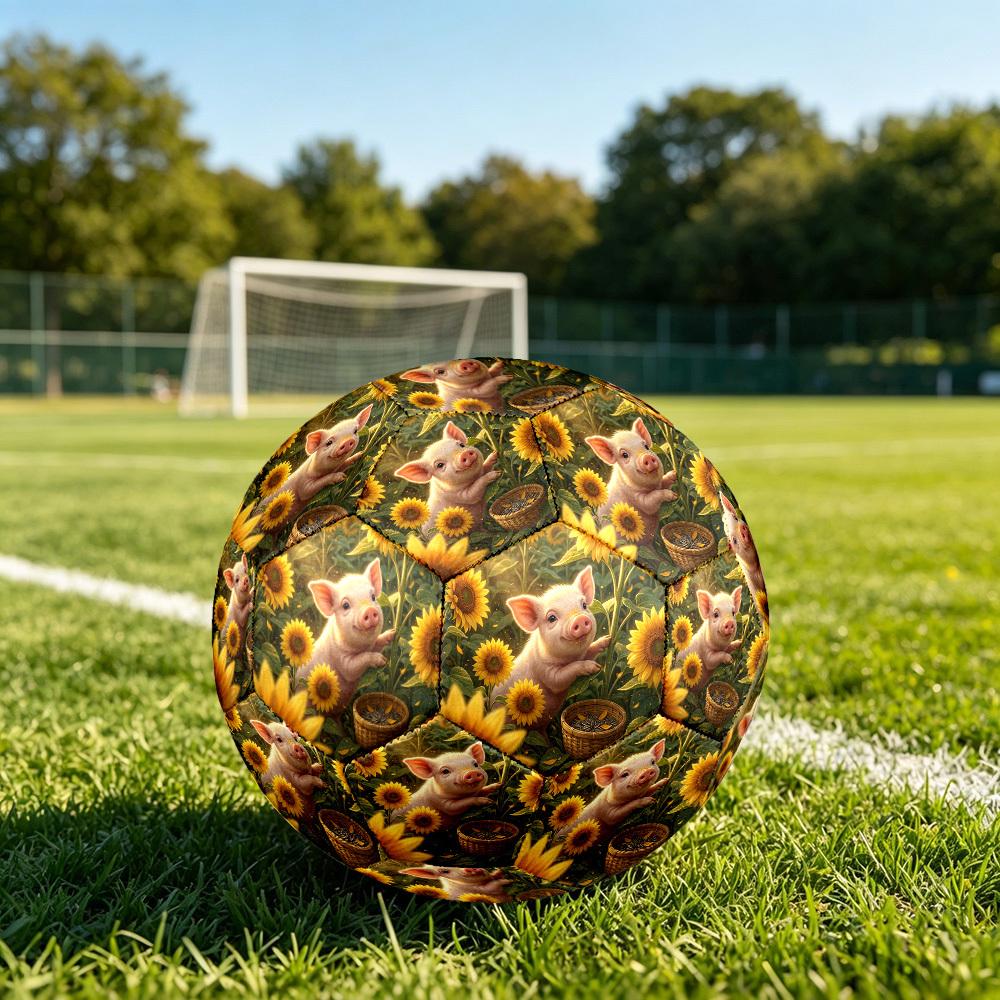 1pc Pig Sunflowers Durable Size 5 Soccer Ball Professional Match Training Football Indoor &Outdoor Sports Ball p60195