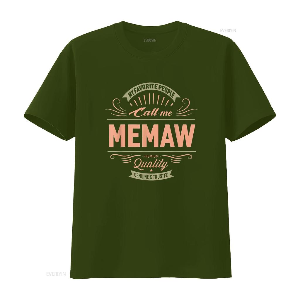 Womens My Favorite People Call Me Memaw Grandma Mother T Shirt vintage Washed Casual fashion designer clothes streetwear homme