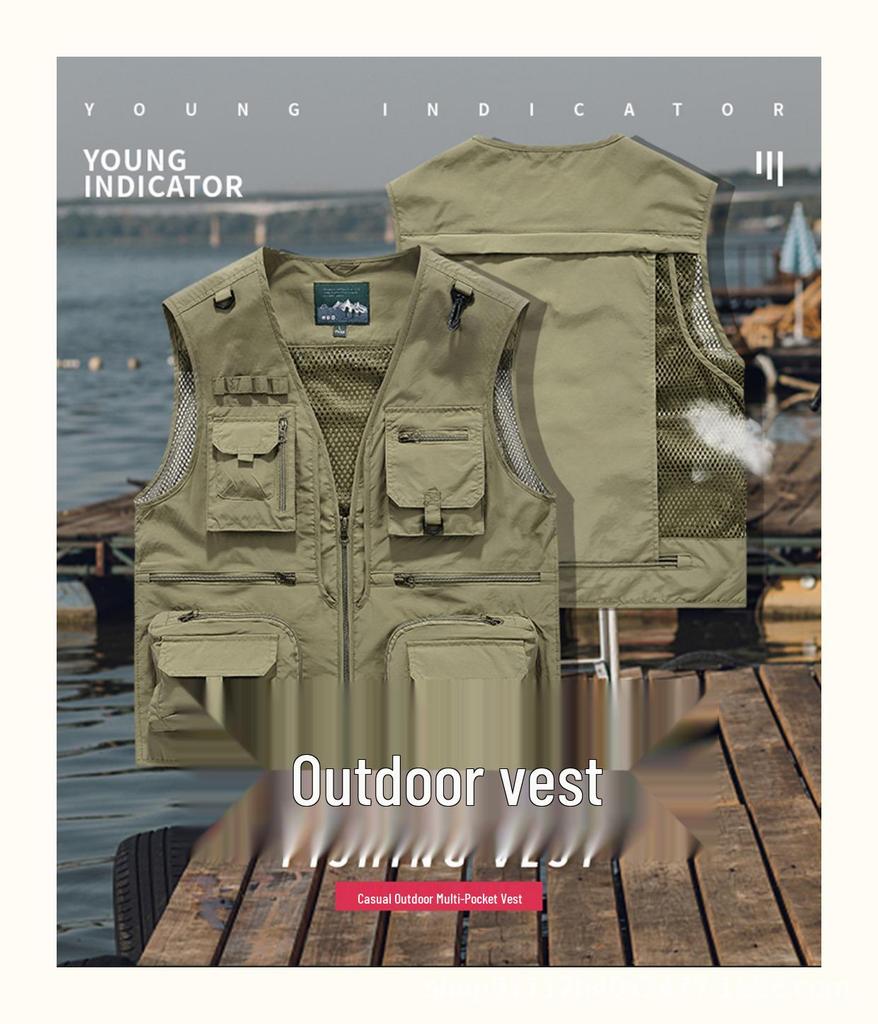 Bedruckte Outdoor-Arbeitsweste mit mehreren Taschen für den Sommer