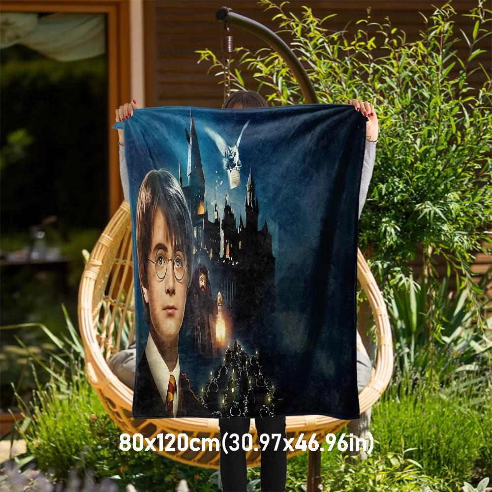 1pc Hogwarts Harry Potter Owl Outdoor Flannel Throw Blanket All Season Soft Warmth,Home Decor 1031190